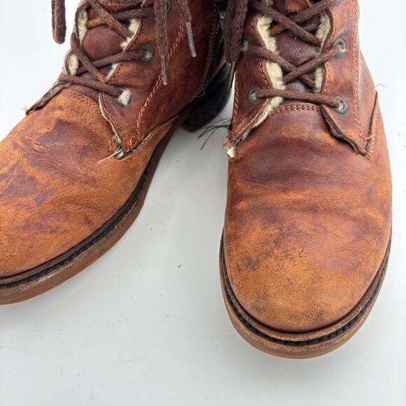 Frye Valerie Shearling Lined Lace Up Combat Boots Women's 8.5B - Picture 12 of 13